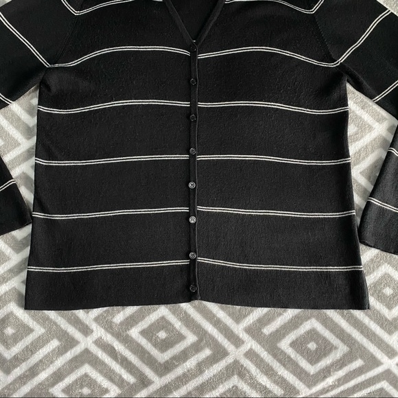 Worthington Vintage Striped Button Up Sweater - Picture 3 of 16